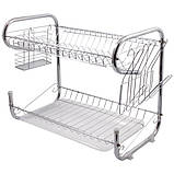 Сушарка для посуду дворівнева Arino Tera Plus, хром, фото 2