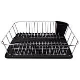 Сушарка для посуду настільна Arino Mini, чорна, фото 2