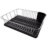 Сушарка для посуду настільна Arino Mini, чорна, фото 3