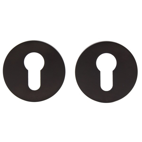 Дверна накладка під циліндр M&T Up/Down 091618 d54mm TIN-K титан/чорний матовий, фото 1