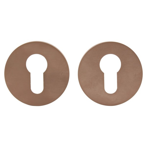 Дверна накладка під циліндр M&T Up/Down 095746 d54mm TIN-B титан/коричневий матовий, фото 1