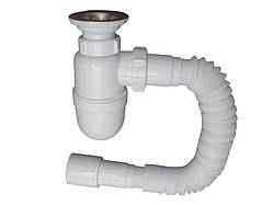 Сифон для раковини 11/2"х40 з литим випуском, гофротрубою 40х40/50 MILLZ (1/45шт)