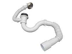 Сифон для ванни прямоточний з випуском Сlick-Сlack 11/2" та гофротрубою 40х40/50 MILLZ  1/40