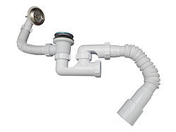 Сифон для ванни з ревізією, переливом, випуском Сlick-Сlack та гофротрубою 40х40/50 MILLZ  1/40