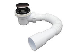 Сифон для душового піддону 11/2"х 65 (хром), випуском Сlick-Сlack та гофротрубою 40*40/50 MILLZ 1/60