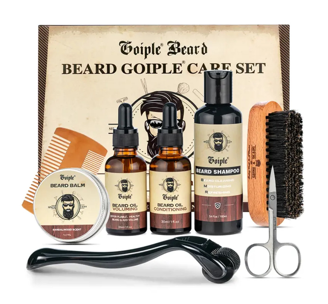Чоловічий набір для догляду за бородою та вусами Coiple Beard, стимуляції зростання бороди та створення форми