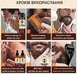 Чоловічий набір для догляду за бородою та вусами Coiple Beard, стимуляції зростання бороди та створення форми, фото 4