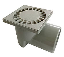 Трап Santehplast з гідрозатвором 150х150 мм горизонтальний DN110 пласт. решітка сонечко