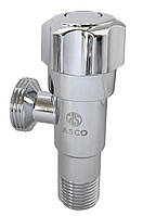 Кран кутовий 1/2"х3/4" нержав.хром. S.S.304 ASCO 1/100шт.