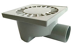 Трап Santehplast з гідрозатвором 150х150 мм горизонтальний DN50 пласт. решітка сонечко