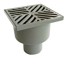 Трап Santehplast з гідрозатвором 100х100 мм вертикальний DN50 пласт. решітка сніжинка