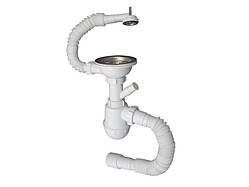 Сифон мийка 3 1/2"х40 різьб.випуск, відвід пр.маш,  гофротруба 40х40/50 круглий перелив MILLZ  1/30