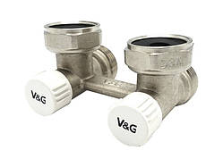 Вузол нижнього підключення радіатора Valogin кутовий 3/4"В x 3/4" євроконус VG-606201 8/24 шт