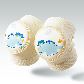 Наколінники дитячі з м'якою подушечкою "Діно" бежевого кольору (70009)