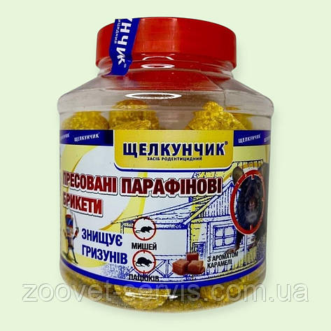 Брикети від гризунів Лускунчик з ароматом карамелі 320 г, фото 1