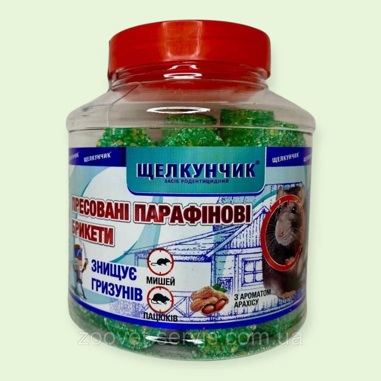 Брикети від гризунів Лускунчик з ароматом арахісу 320 г, фото 1