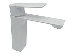 Змішувач для умивальника латунь AIM білий DG01110 (frosted white)