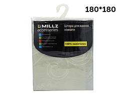 Шторка - фіранка для ванної MILLZ білий принт візерунки 180х180 MRS-P-069