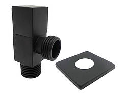 Кран кутовий для сантехприладів ASCO 1/2" х 1/2" Matte Black AS-AV-009