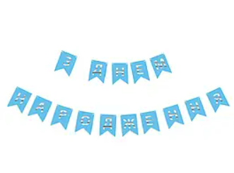 Гірлянда-розтяжка "З Днем Народження" блакитна, фото 1