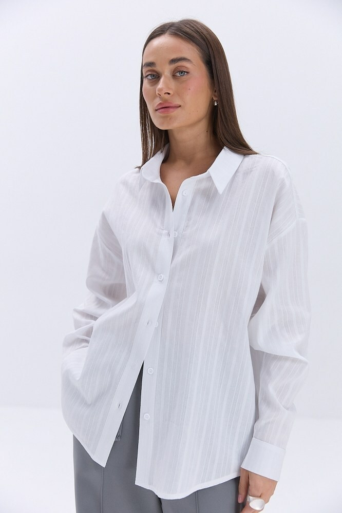 Сорочка батист молочна оверсайз MKAR22050-4, фото 1