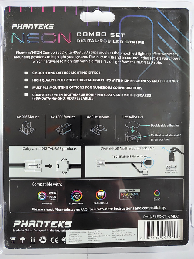 комплектація підсвічування Phanteks Digital RGB Neon LED Kit Combo