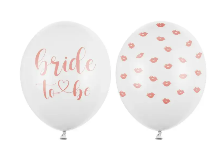 ЛАТЕКСНА КУЛЬКА Party Deco 12"(30 СМ) Bride to be прозора з рожевим золотом, 10 шт мікс