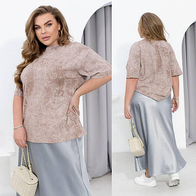 Жіноча футболка вільного крою з куліру великі розміри