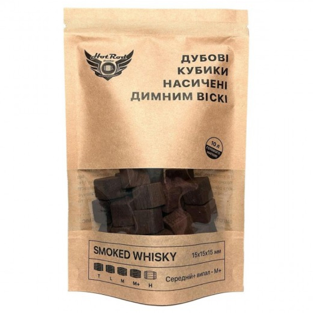 Кубики дубові Hot Rod M+ насичені димним віскі, на 10 л, фото 1