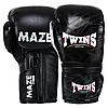Боксерські рукавички TWINS MAZE BO-5067 14 унц чорні боксерські шкіряні рукавички, фото 3