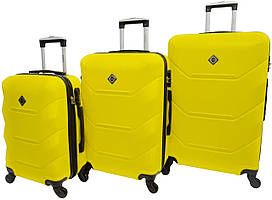 Набір валіз Bonro 2019 3 шт пластикові дорожні на колесах жовтий 10500300