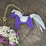 Шарм для сумки Конячка з натуральної шкіри 7841 Silver Taurus., фото 2