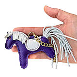 Шарм для сумки Конячка з натуральної шкіри 7841 Silver Taurus., фото 3