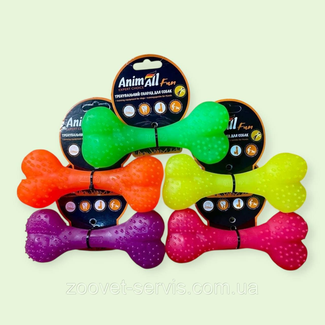 Іграшка гіпоалергенна для собак кістка з натурального каучуку AnimAll Фан 12 см, фото 1