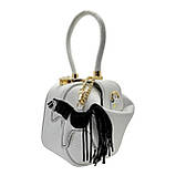 Шарм для сумки Конячка з натуральної шкіри 7843 Silver Taurus., фото 2