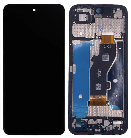 Дисплей для Tecno Spark Go 1 KL4 чорний, оригінал PRC, з рамкою, фото 1