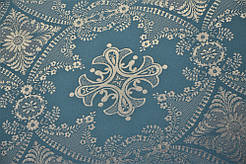 Шовкова церковна тканина Александрійський Хрест блакитний з сріблм