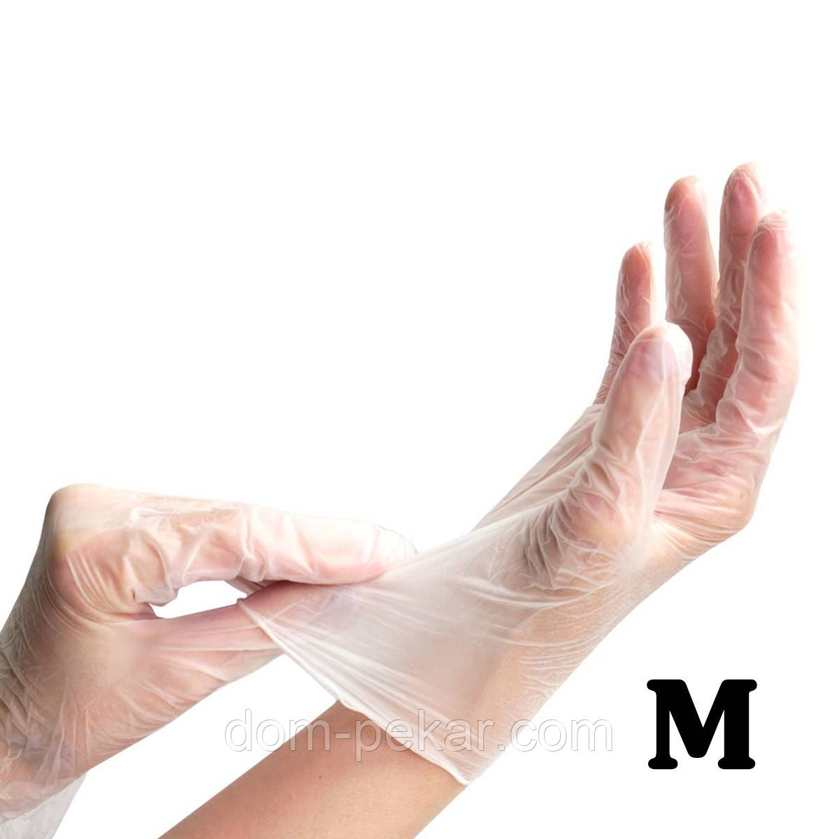 Рукавички (2 шт.) вінілові Прозорі розмір М