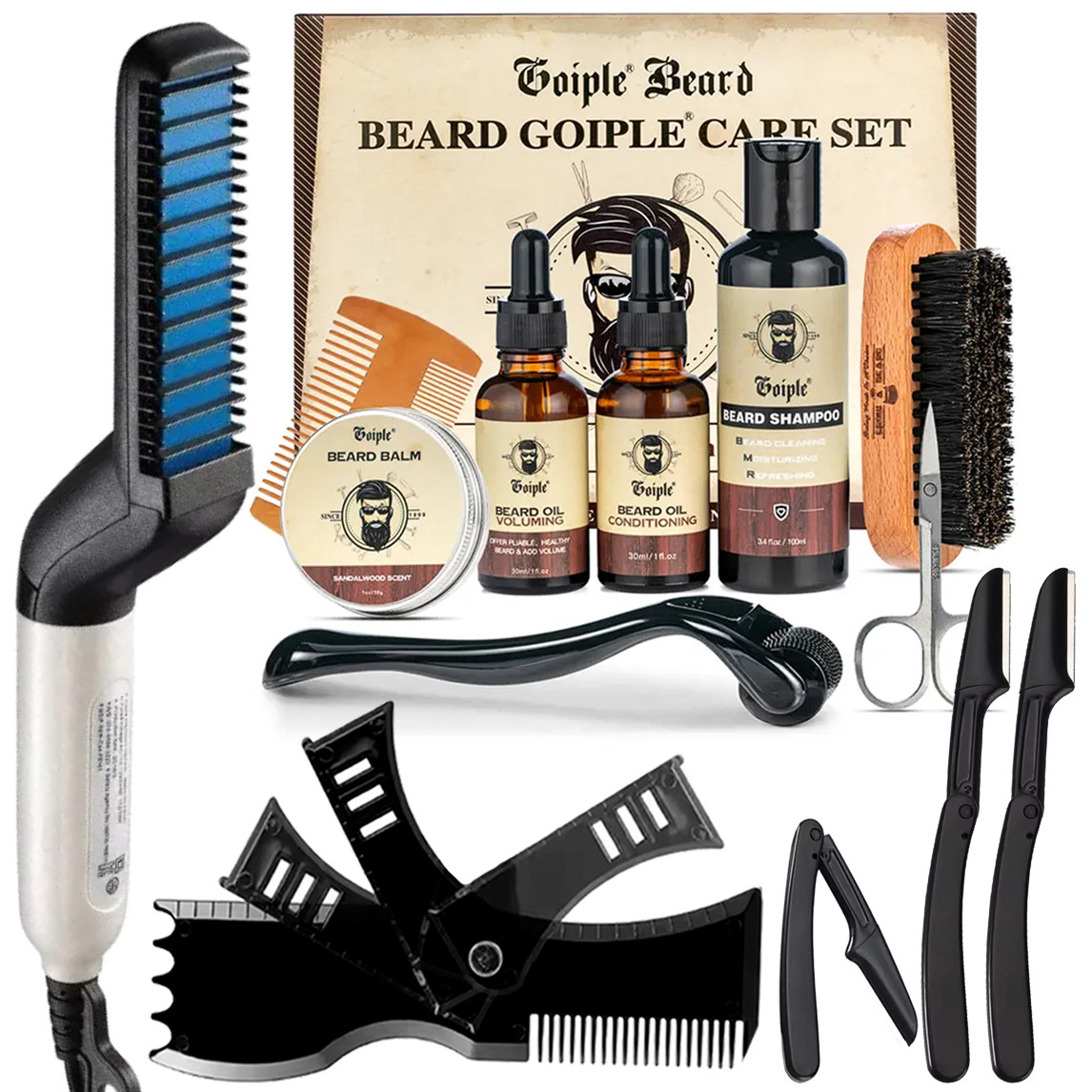 Догляд за бородою та вусами Coiple Beard, стимуляції росту бороди, випрямляч, Формувач бороди
