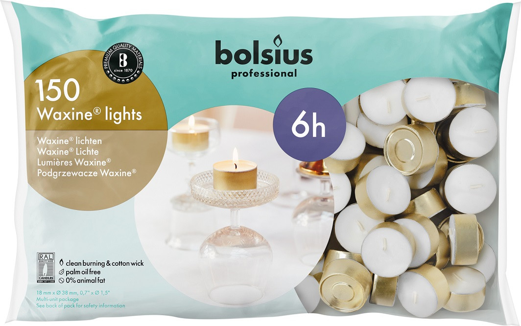 Свічки чайні 6 годин gold professional Bolsius 150 шт (6-150Б)