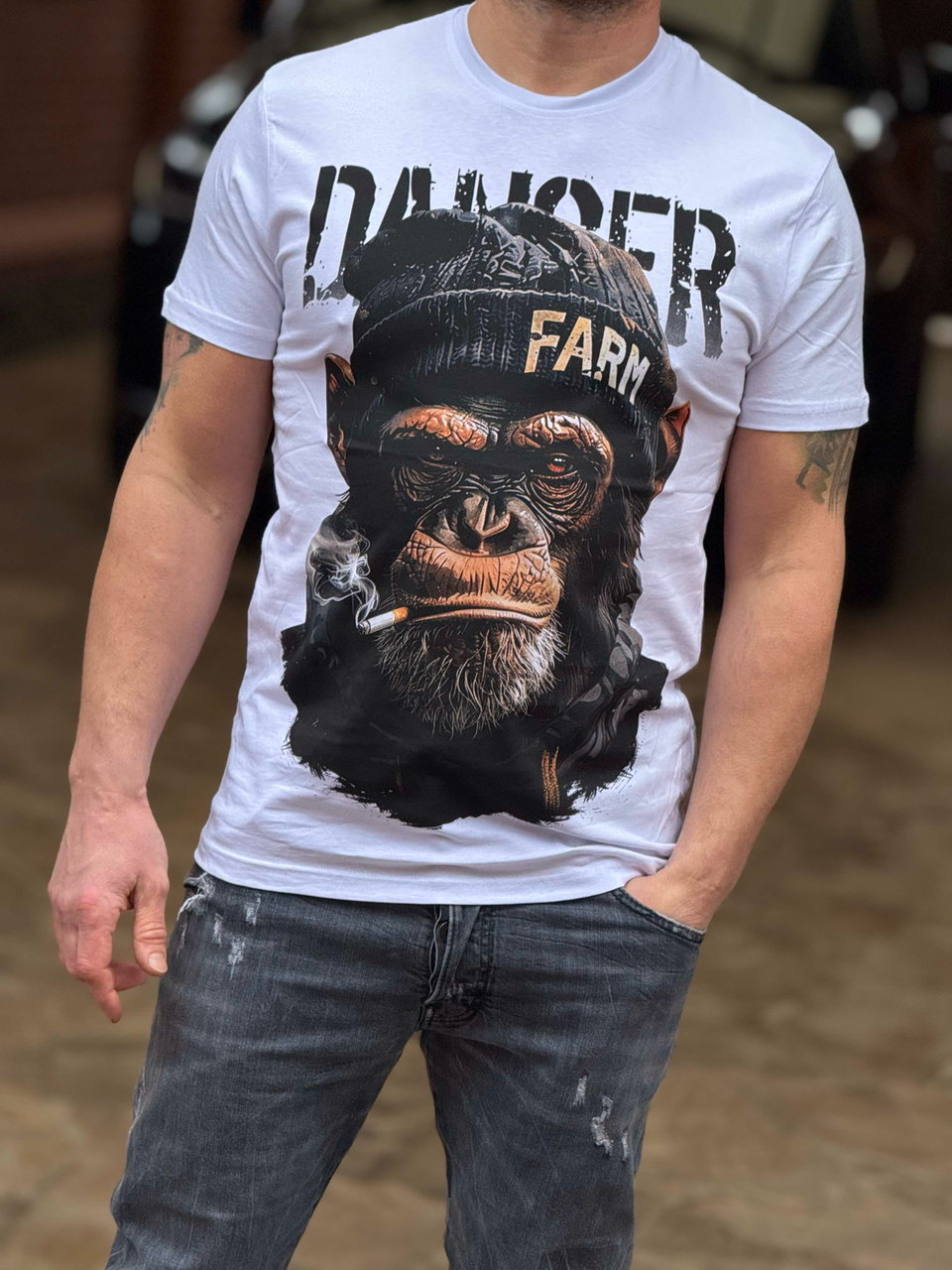 Футболка чоловіча Daniel Jones Мавпа  , L,Білий, фото 1