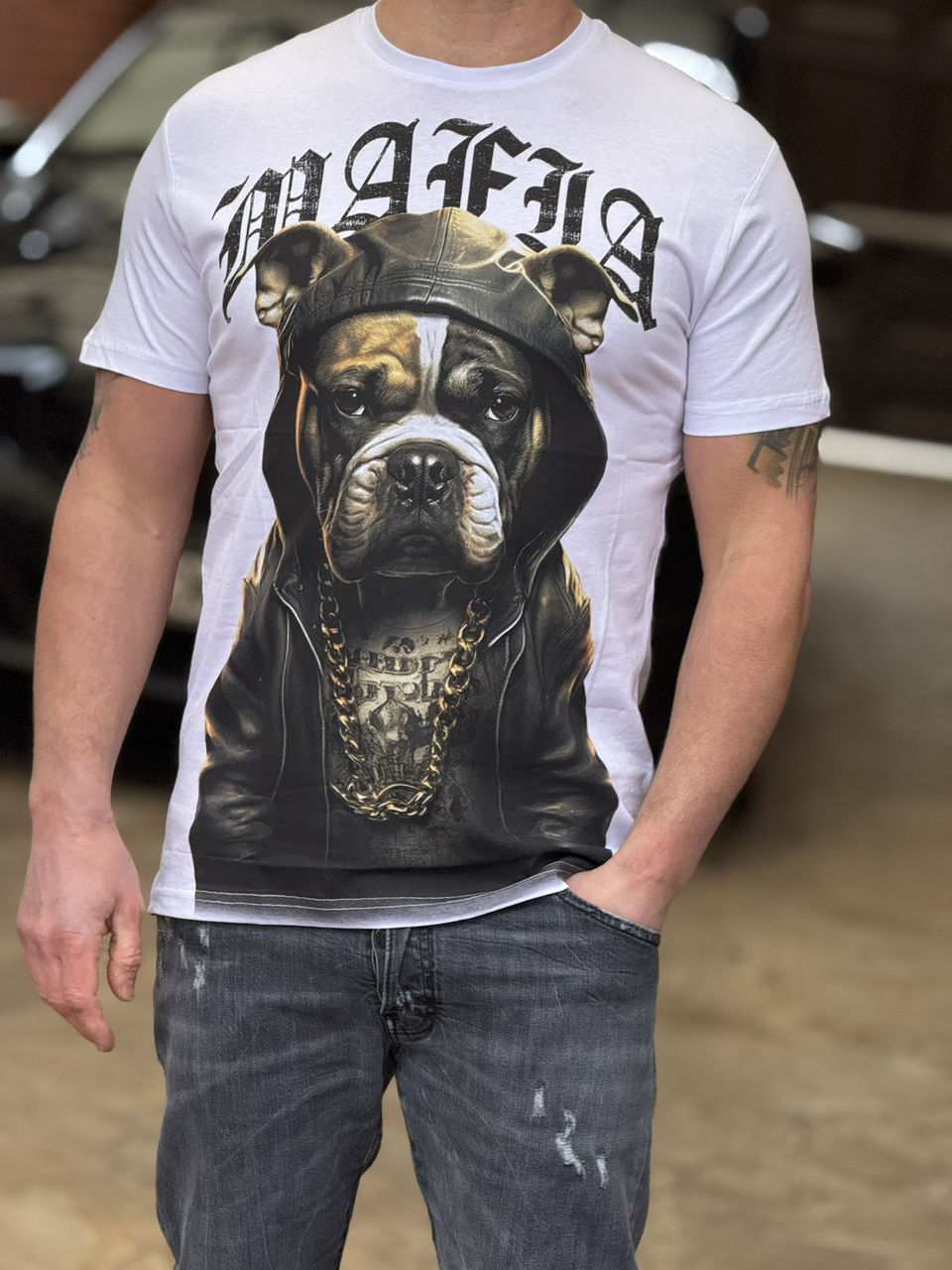 Футболка чоловіча Daniel Jones Мафія , XXL,Білий