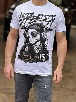 Футболка чоловіча Daniel Jones Дог , XXL,Білий