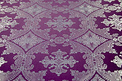 Шовкова церковна тканина Александрійський хрест фіолетовий з сріблом