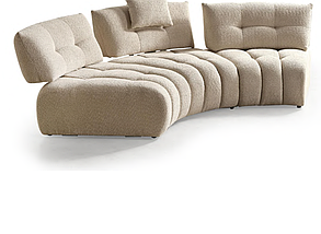 Кутовий овальний м'який тканинний диван Тео, фото 2