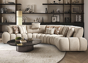 Кутовий овальний м'який тканинний диван Тео, фото 4