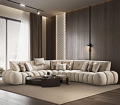 Кутовий овальний м'який тканинний диван Тео, фото 5