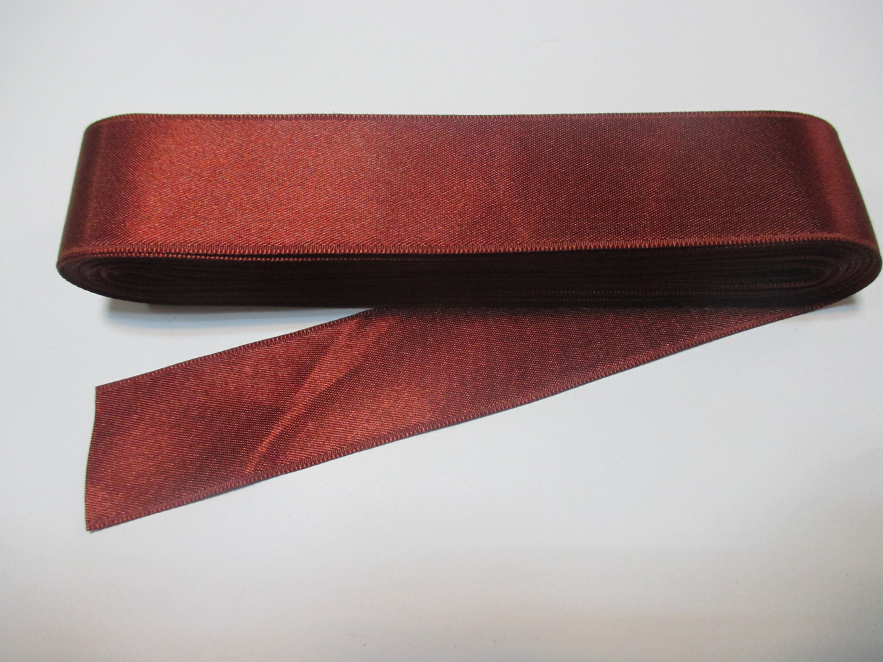 Стрічка атласна двостороння 3 см ( 10 метрів) бордо