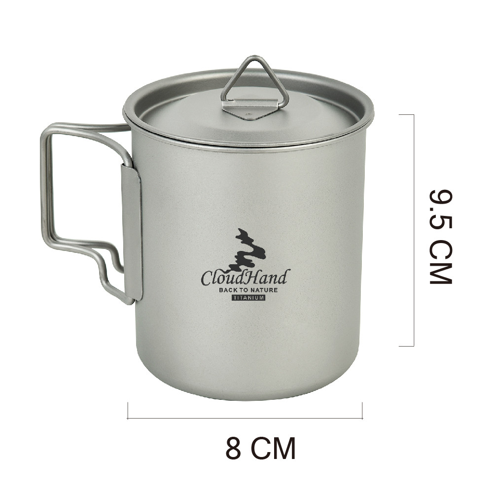 Чашка титанова 450 мл CloudHand з кришкою + чохол, фото 1