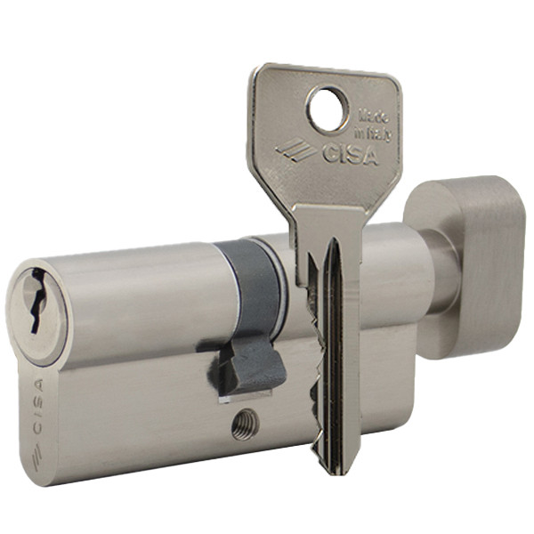 Циліндр CISA C2000 105T (45*60T) нікель матовий 3 ключі, фото 1
